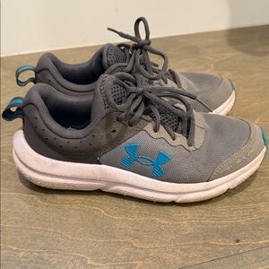 Under Armour Kids' Gray and Teal Sneakers
